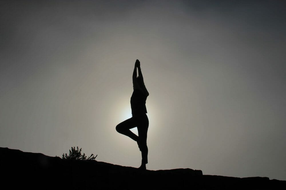 yoga in the sunset