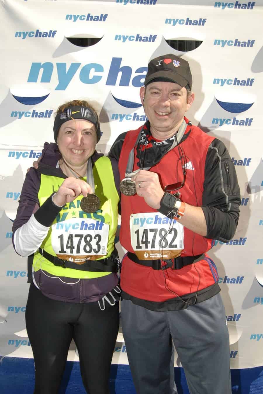 Hilary and Brian Topper ran NYC Half Marathon