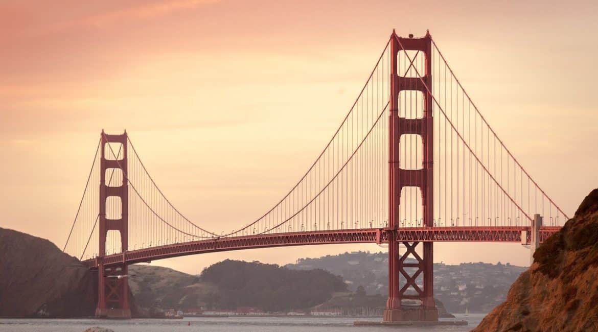 golden gate bridge at sunset