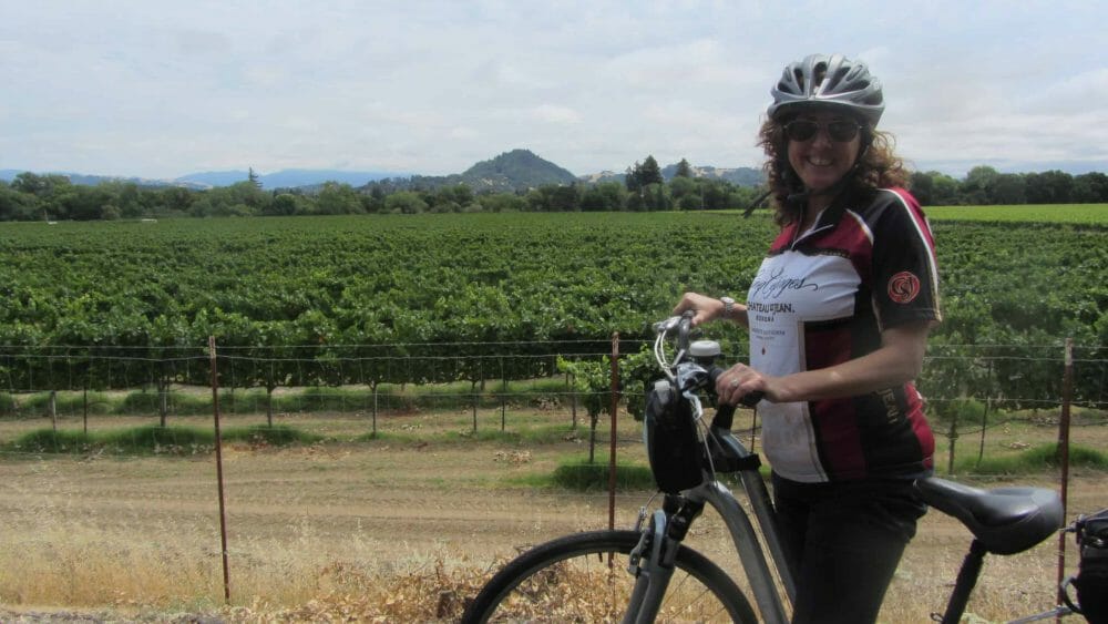 Hilary bike riding in california