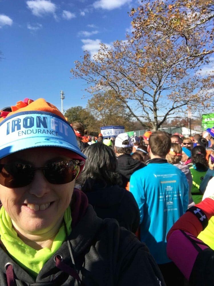 Hilary Topper at the NYC Marathon in 2016