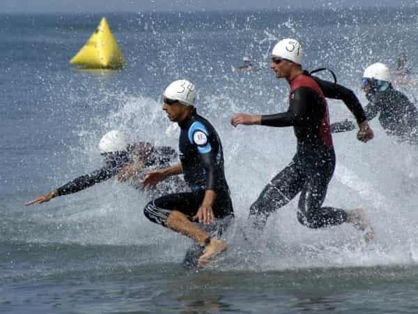 Swimmers in the ocean