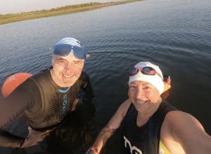 Ray and Hilary in the open water