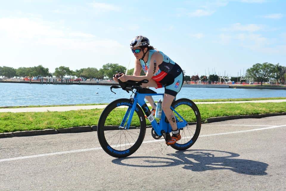 Hilary on her QR bike