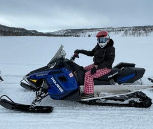 hilary snowboarding