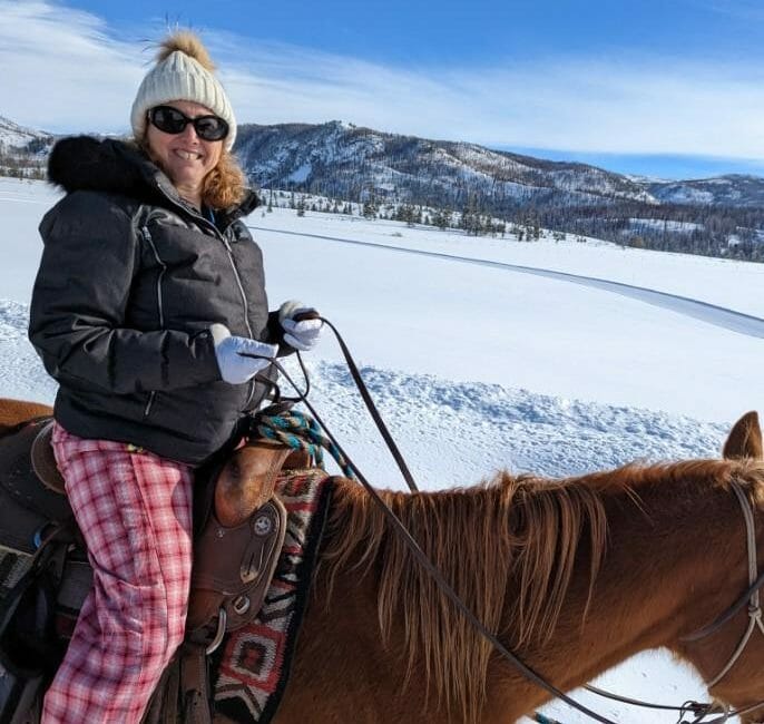 Hilary on a horse