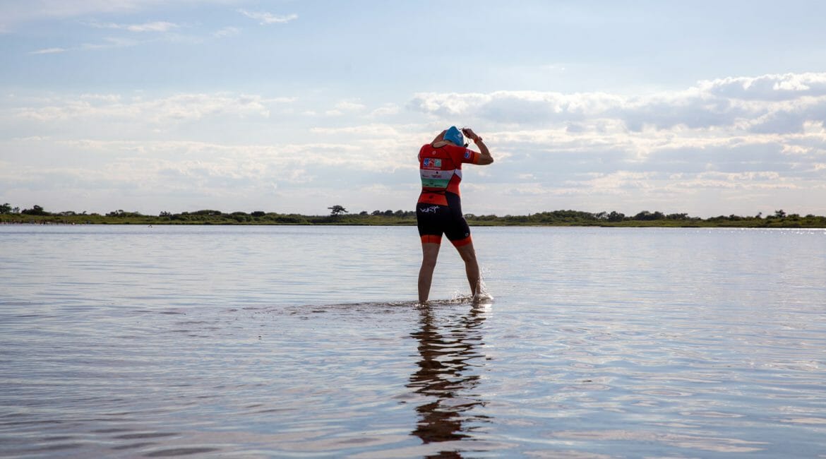 Hilary Topper in the water