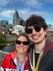 Derek and me on the bridge after the race