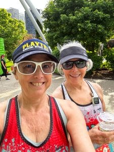 Trish and Hilary before race