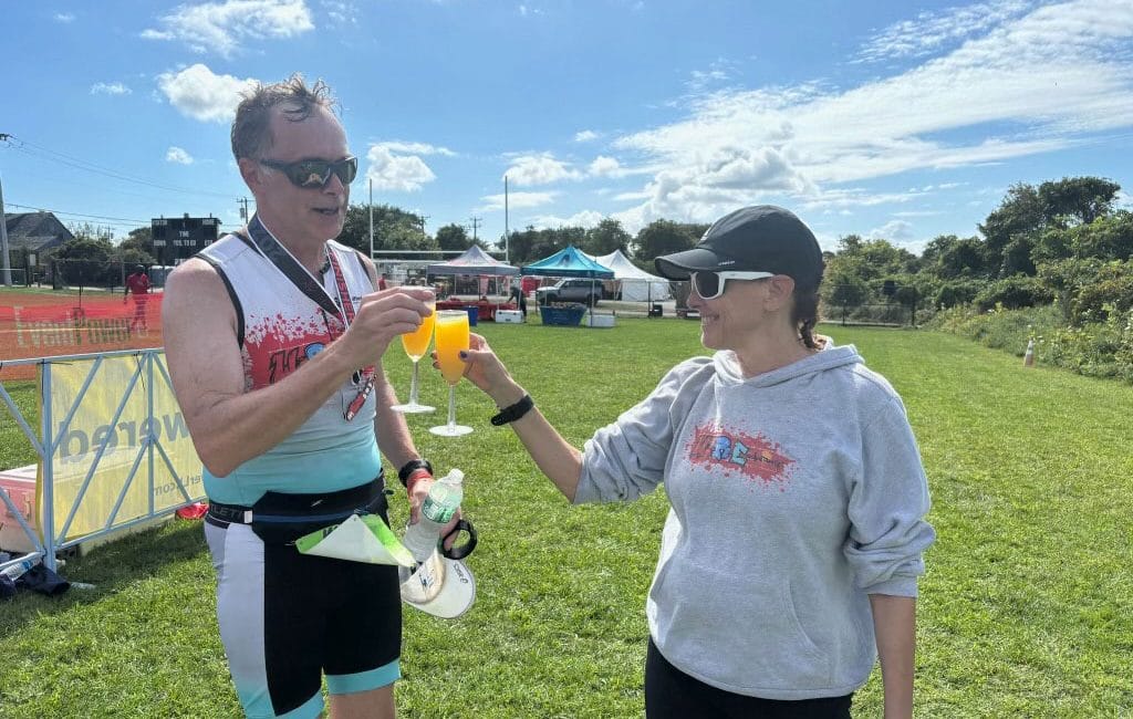 Ray and Hilary finishing race